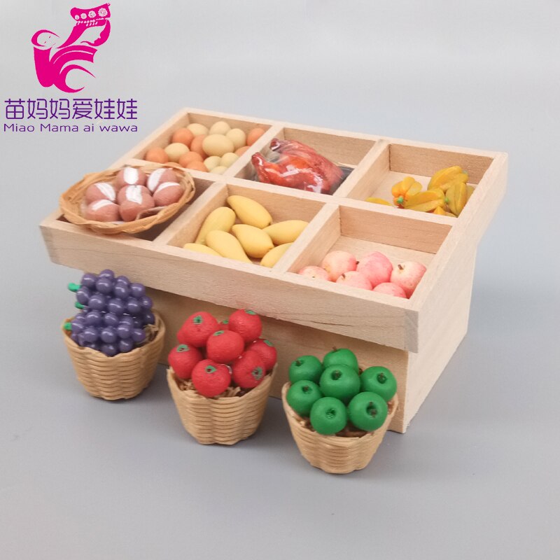 Dukkehus møbler mini indkøbscenter supermarked scene dekoration produkter display hylde 1/12 bjd dukke gør det selv