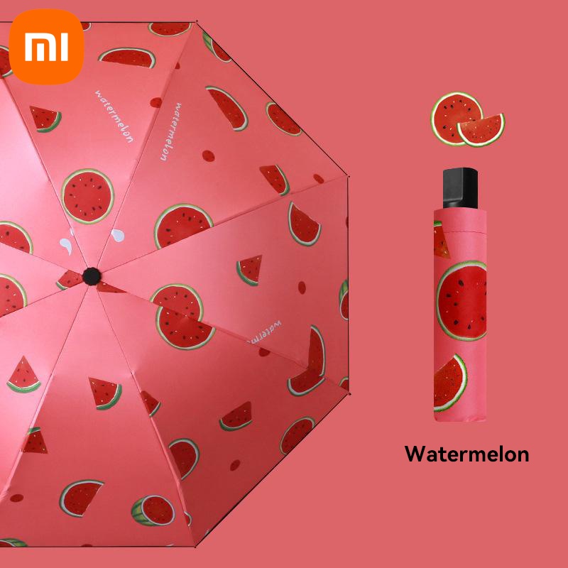 Xiaomi Full Automatic Umbrella Sun Protection Fruit Umbrella Avocado Ins Small Fresh Clear Umbrella Folding Portable: Blue