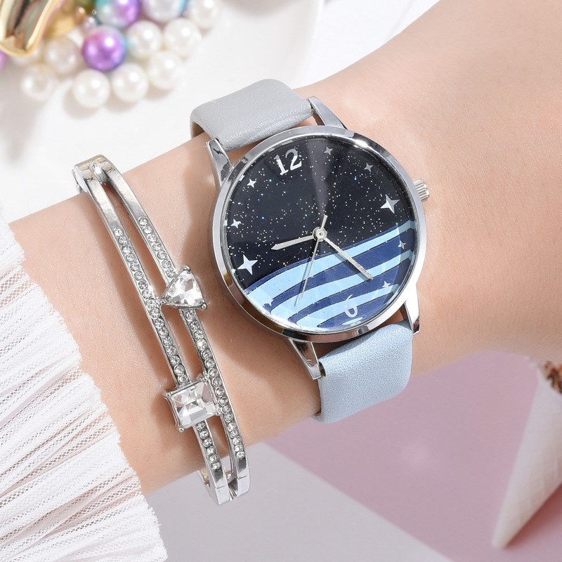 Mode Vrouwen Sterrenhemel Dial Quartz Horloges Voor Stijlvolle Luxe Armband Horloge Dames Jurk Creatieve Klok Horloges Relojes Mujer