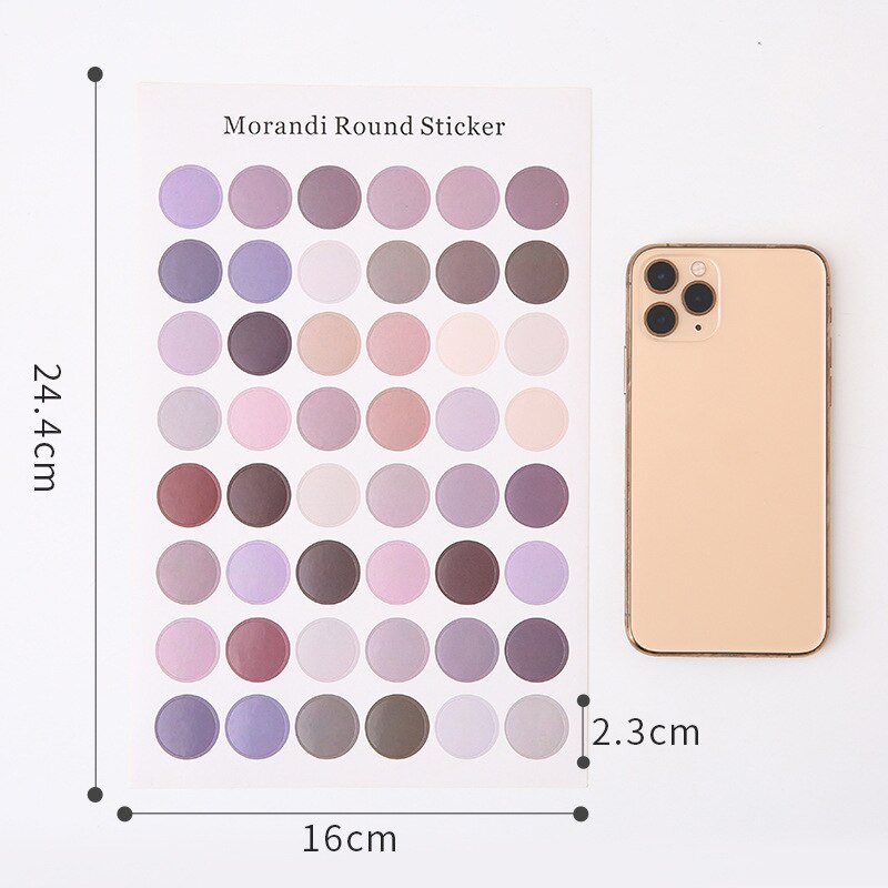 48 stuks/vel kleurrijke hartstickers kawaii ronde decoratieve stickers diy dagboekstickers dagboek scrapbooking label briefpapier tob