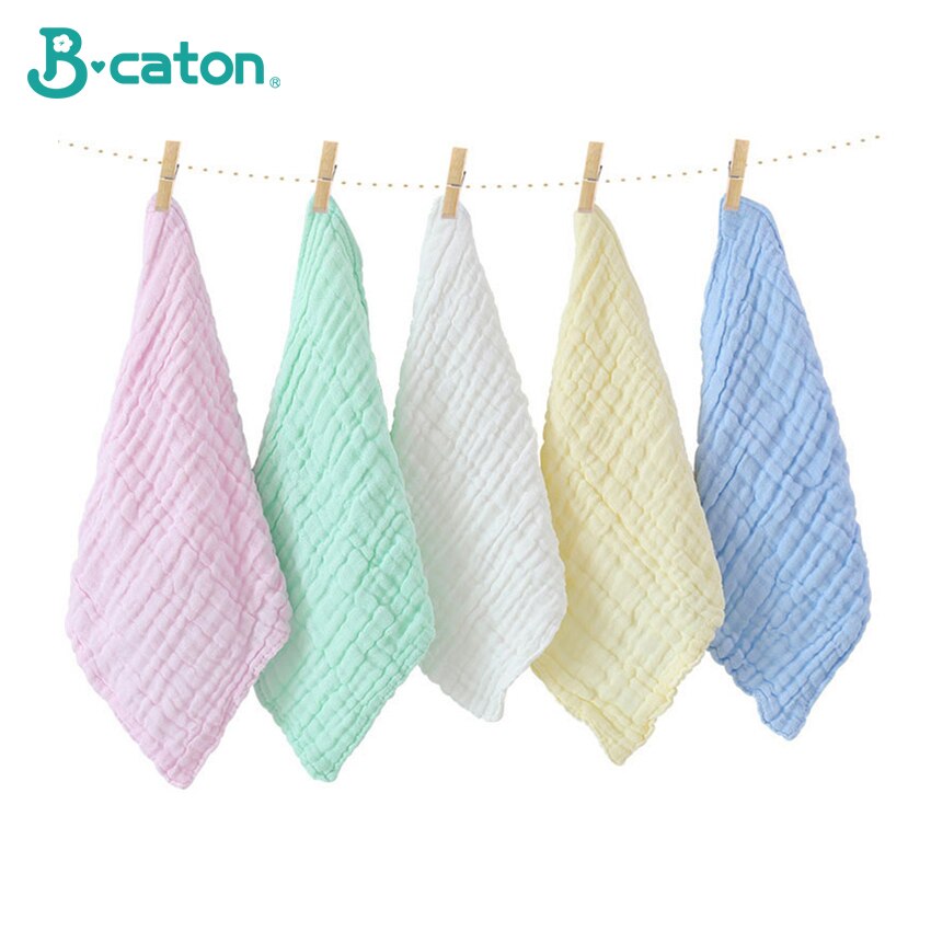 5Pcs Baby Towel Bath Towels Face Washcloth Muslin squares Cotton Hand Wipe Gauze for born Bathing Feeding Kids Handkerchief