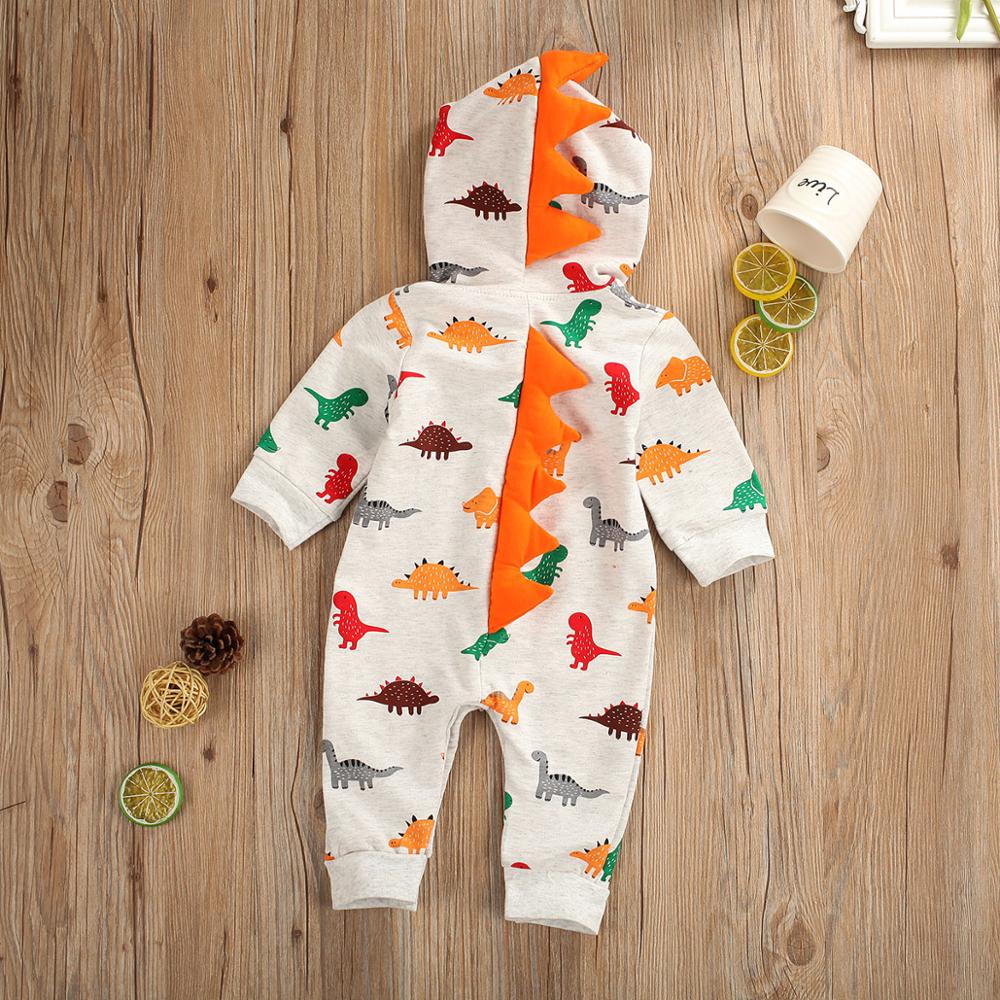 Pudcoco 0-24M Del bambino Del bambino Della Ragazza del Ragazzo Del Capretto corpo e Pagliaccetti Manicotto Lungo Dinosauro Arrampicata Tuta Del Pagliaccetto di Autunno con Cappuccio Vestiti