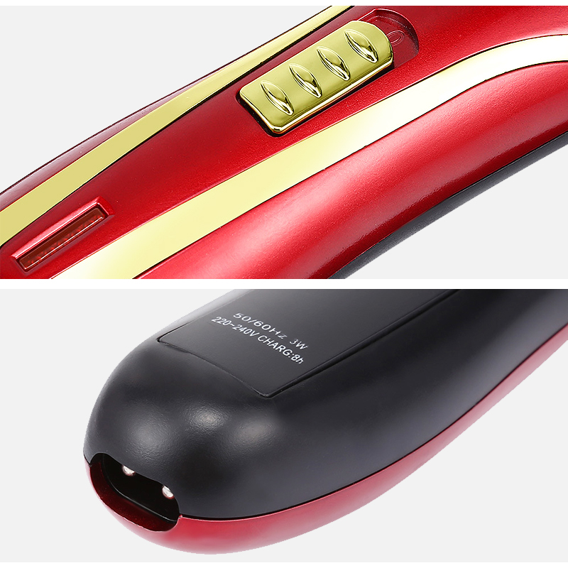 Low Noise Cordless Electric Hair Clipper Carbon Steel Cutter Head Quick Haircut With 4 Limit Combs Hair Trimmer 40D