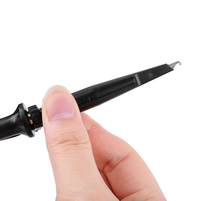 Hantek P7100 oscilloscope probe Broadband 100MHz-300MHz test probe, compensation range 10pF-35pF BNC clamp cable lead kit