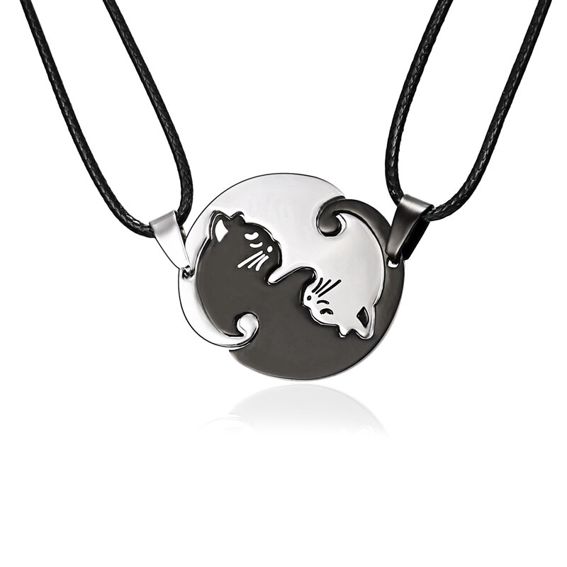 2022 schmuck Paar Anhänger Halskette Frauen Halsband Neck Kette Panda Mond Herz Tai Chi Splice Freundschaft Familie Zubehör: 19