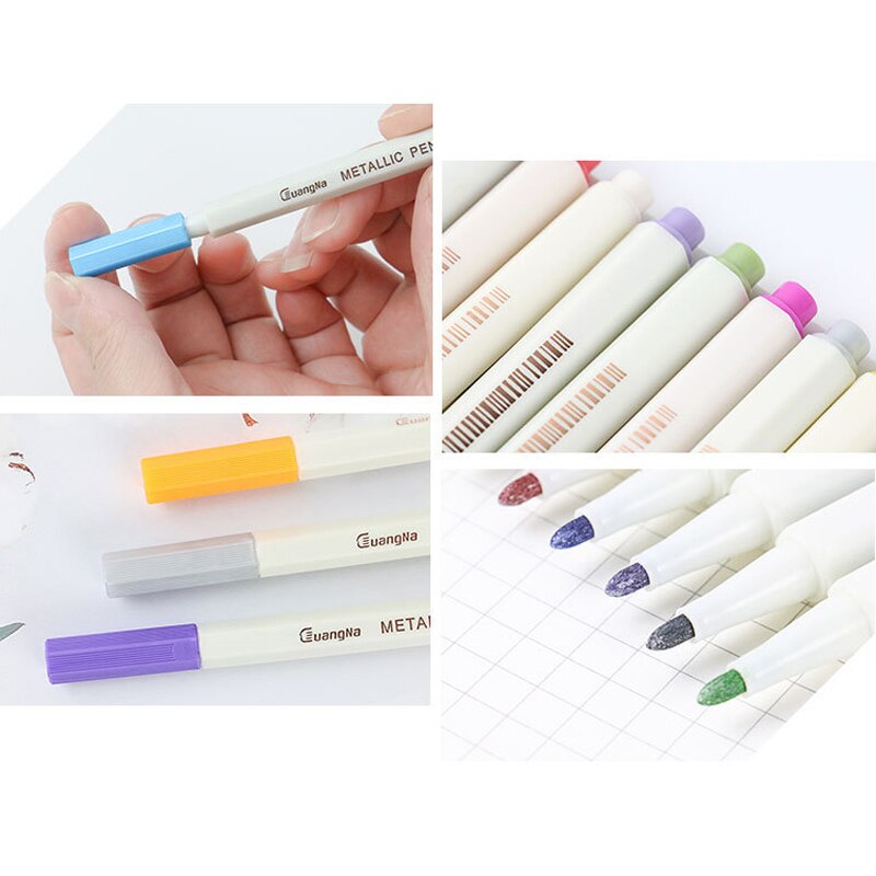 Sneldrogend Metallic Acryl Verf Marker Pennen Diy Verjaardagskaart Productie Gereedschap 20 Kleuren Praktische Pennen Voor Schilderen