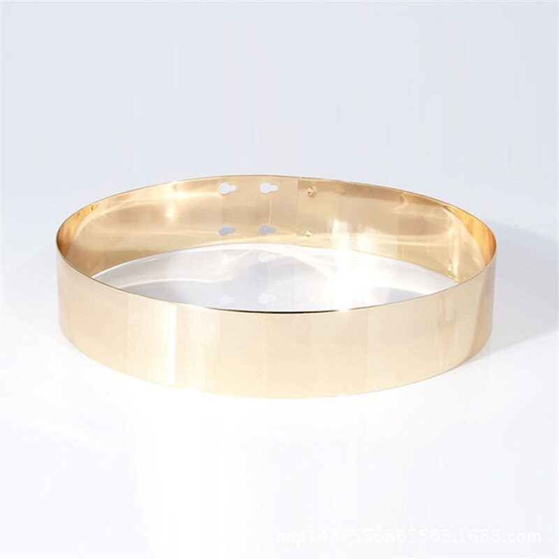 Cinturón de Metal con espejo para mujer, cinturón dorado de , estilo europeo, ancho de 4,5 cm, BL17