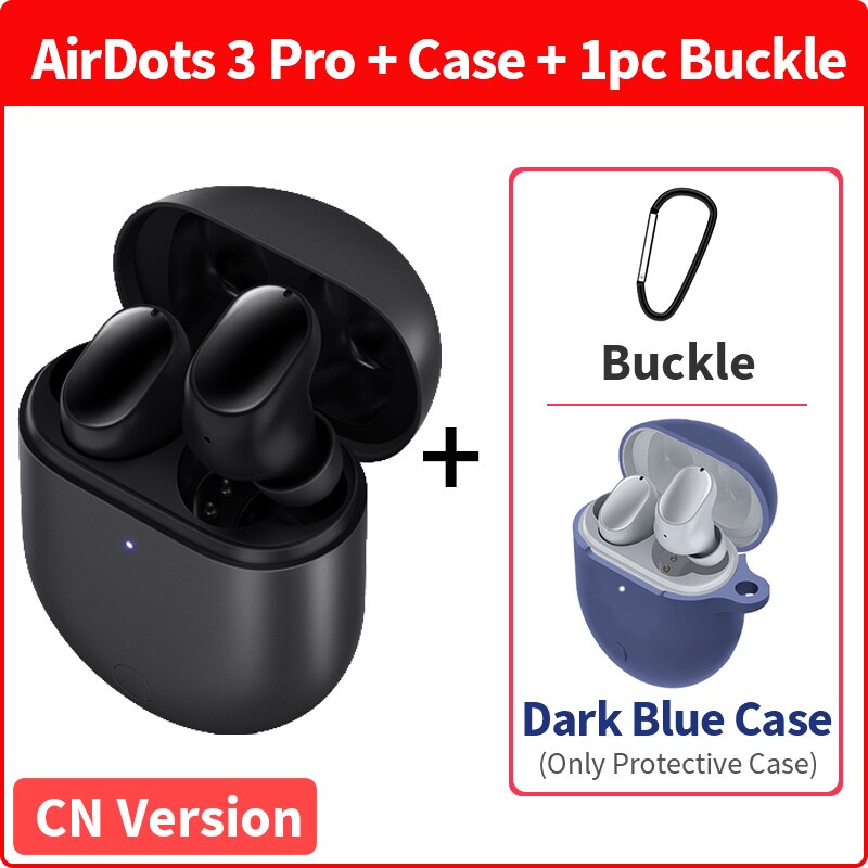 Xiaomi Redmi Airdots 3 Pro Earphone TWS True Wireless Earbuds ANC Bluetooth 5.2 Headset Wireless Charging Redmi Airdots 3Pro: Black N Blue Case