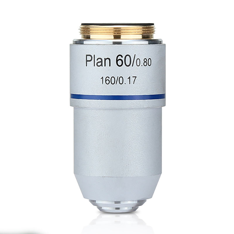 Plan de microscopio biológico, lente objetivo 4X, 10X, 20X, 40X, 60X, 100X, rosca RMS 160/0, 17, 195mm