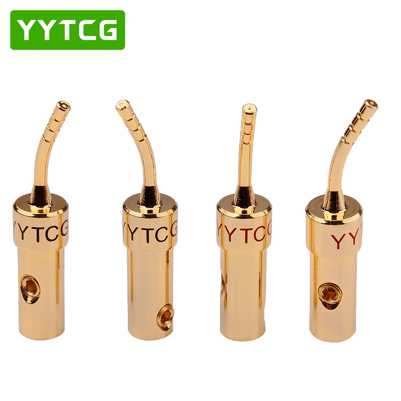 YYTCG 4 pz/lotto 2 MILLIMETRI Terminali dei Diffusori Filo Spille Spina di Blocco A Vite Filo del Cavo Adattatore Con Gomma Coperture Set di Banana spine Connettori