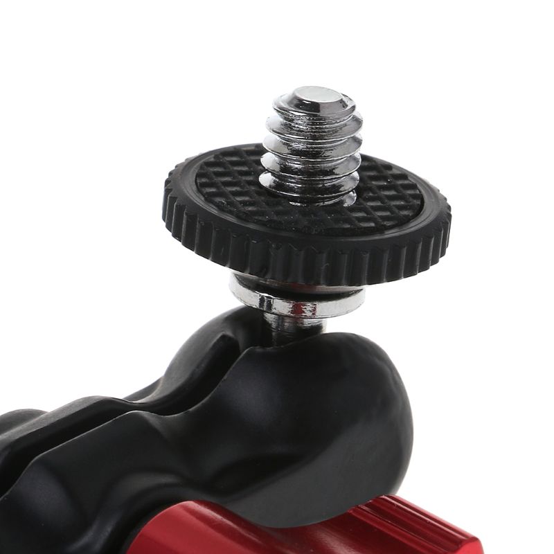 Double Ball Head Shoe Mount Adapter Magic Arm 1/4" Screw Portable GPS Phone LCD Monitor DV Video Light DSLR Camera