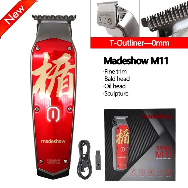 Madeshow D3 Hair Cutter Oil Head Hair Clipper Titanium Plated Ceramic Blade 7000rpm Hair Salon Trimmer M10 M11: green