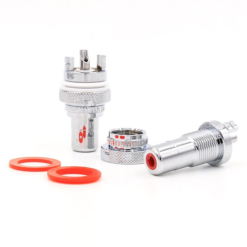 8PCS Rhodium Plated RCA Socket Phono Chassis Female HIFI AMP