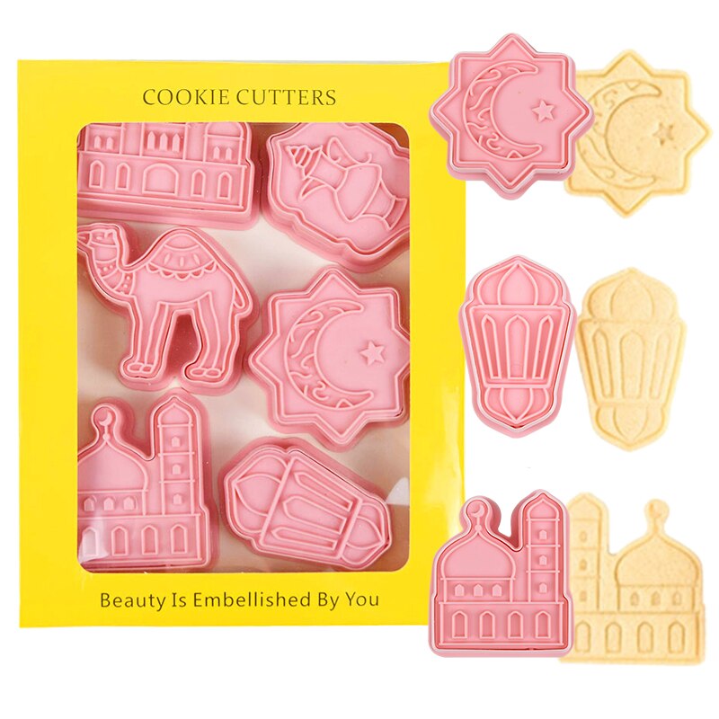 Moule à biscuits Ramadan Kareem, emporte-pièces, outils de cuisson de gâteaux pour Fondant à la maison, décorations de desserts pour fête musulmane islamique Eid Mubarak, 6