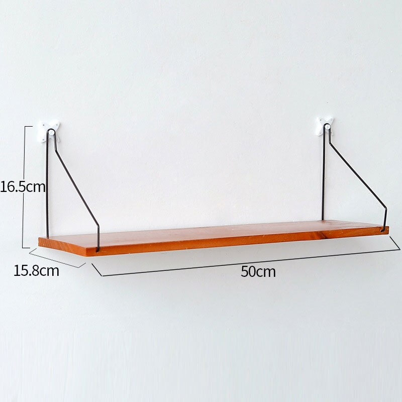 30/40/50cm massivt træ hylde stue væg værelse organisator opbevaring væg stativ væg hylder dekorative: Mørk 50cm