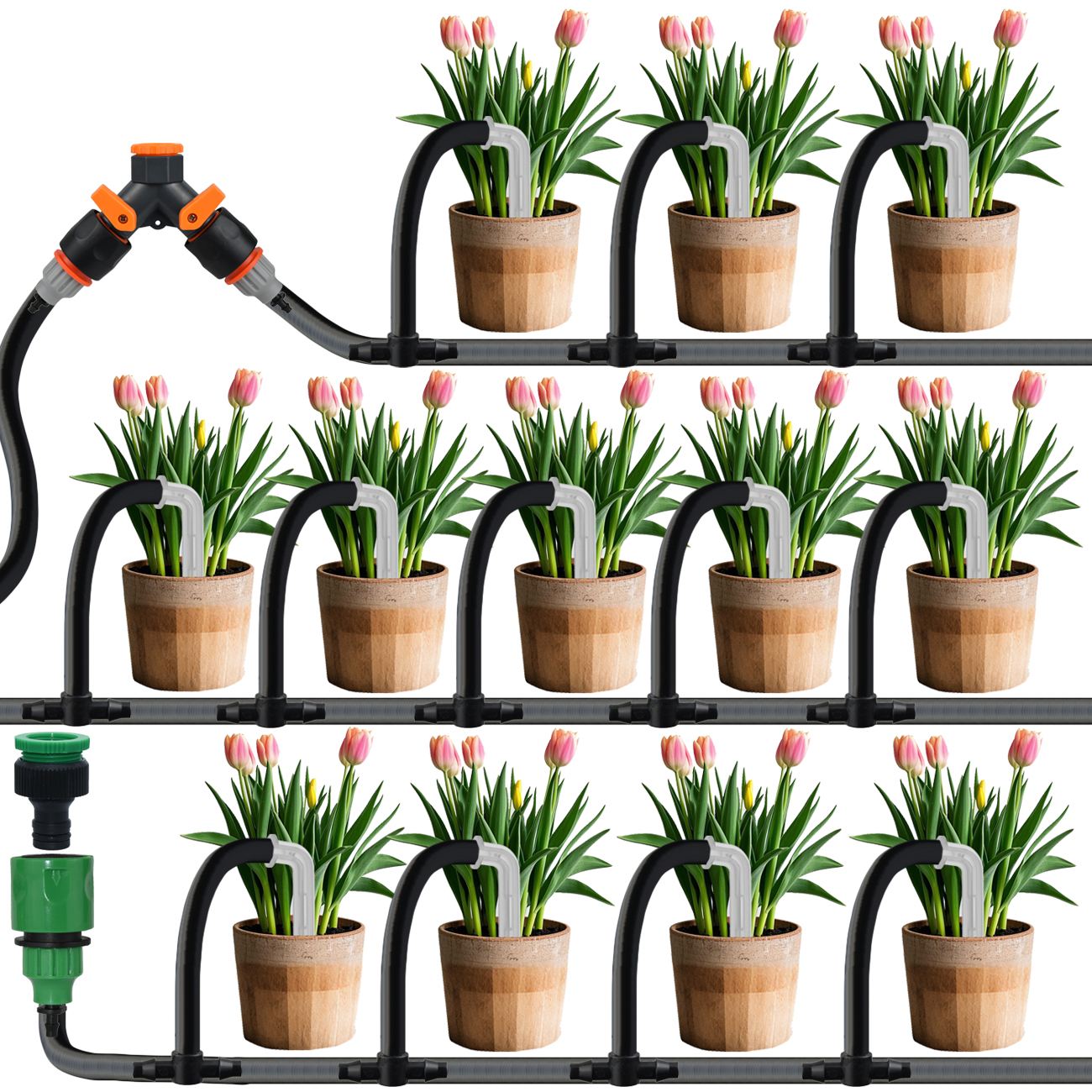 KESLA 5-50M Garden Drip Irrigation Kit 1/4'' Drippers Drip Arrow Watering System by for Balcony Bonsai Plant Flower