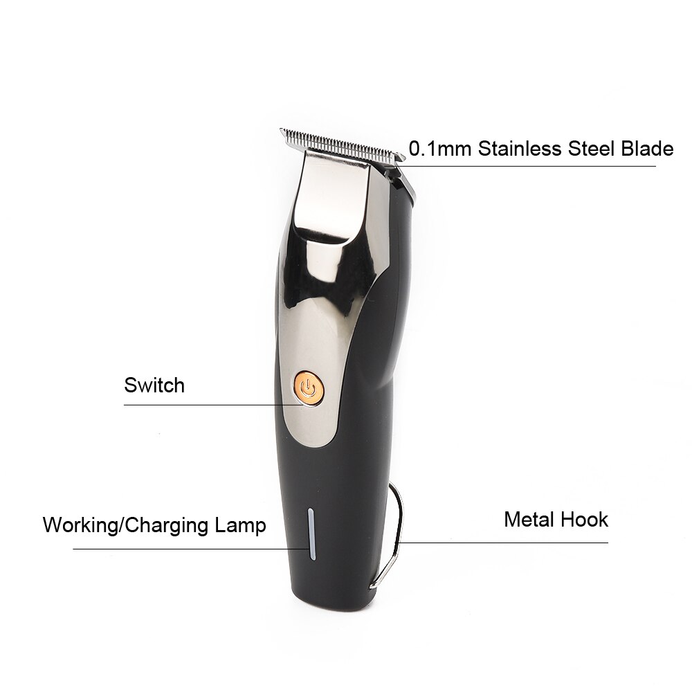 PULIS Hair Clipper with 2 Baldes 1800mAh Chargable 15W High Power Electric Hair Trimmer Home Barber Hairstyle Tool