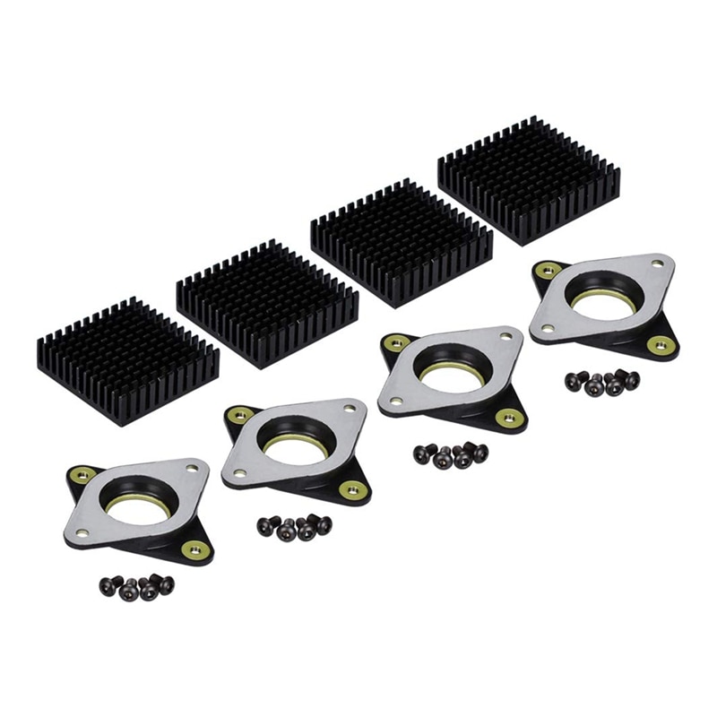 4 PCS Nema 17 Stepper Motor Damper Rubber Vibration Dampers+Heat Sink+M3 Screw for 3D Printer CR 10/Ender 3 and Others