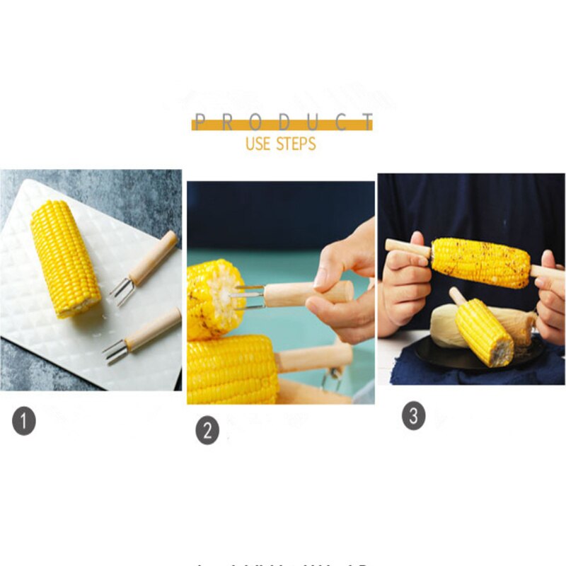 8 Uds. Conjunto de herramientas de barbacoa con agarraderas calentadas, herramientas de cocina, soporte de maíz para barbacoa y caja de almacenamiento, tenedores de carne, brochetas de barbacoa, brochetas de madera