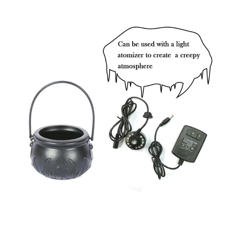 Halloween chaudron fumée brouillard Machine brumisateur sorcière pot 12 LED à changement de couleur accessoires de fête accessoires décoratifs
