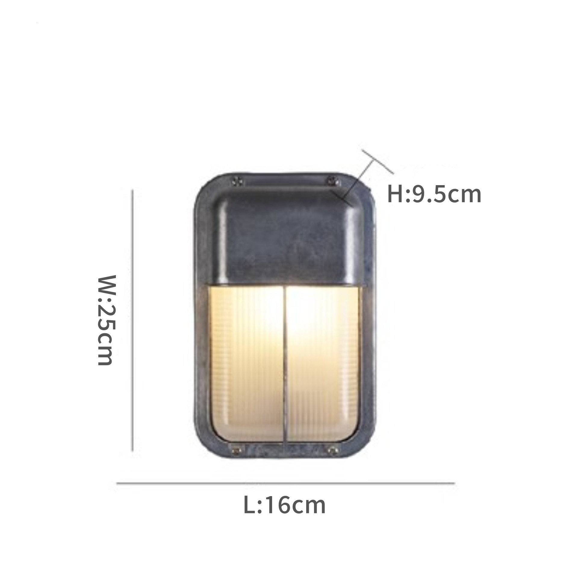 Industriële LED glazen wandlamp buiten waterdicht grijs aluminium veranda licht vintage tuin binnenplaats balkon straatverlichting E27