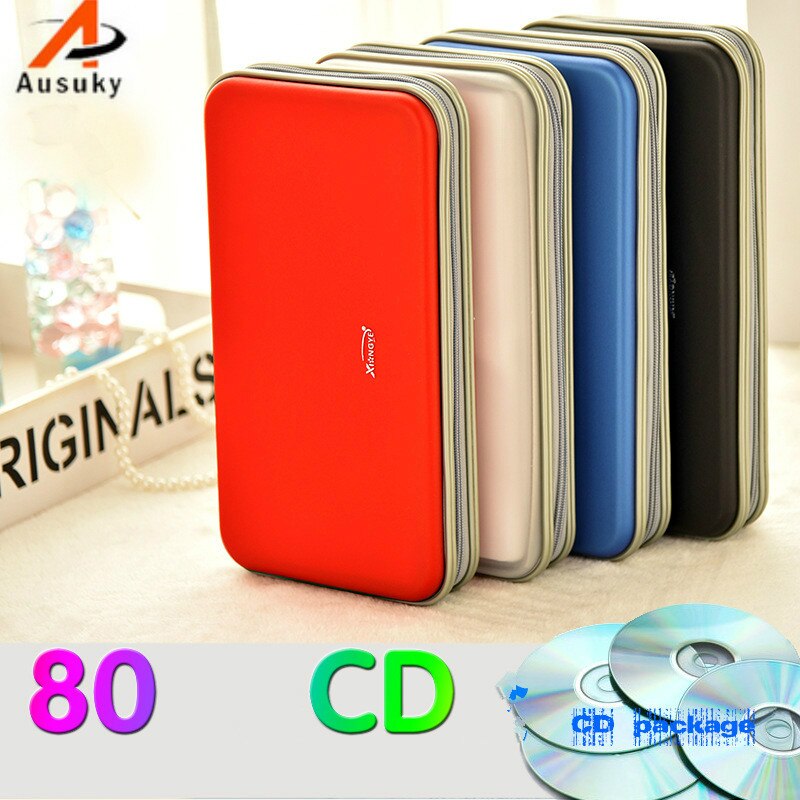 En ausuky bilopbevaring cd-taske bærbar 80 disks kapacitet dvd cd-etui til bilmedieopbevaring cd-taske  -30