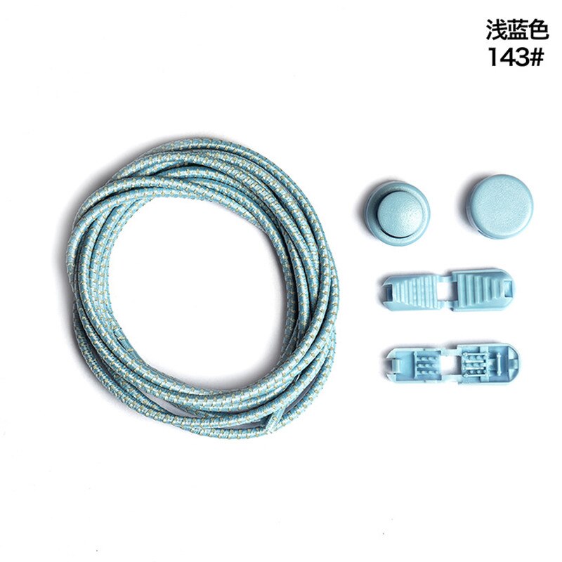 Lacets réfléchissants serrant les chaussures cordes paresseux chaussure laçage élastique corde chaussures de sport toutes les baskets ajustement unisexe femmes hommes: Bleu ciel