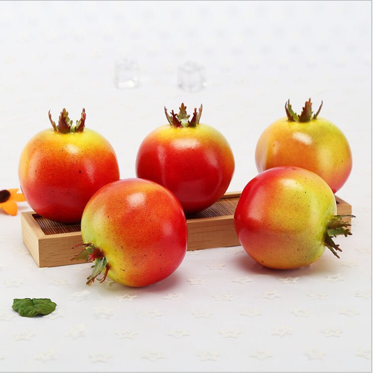 1pc kunstige granatæble frugter hjemme butik dekorative kunstige eva plast mini kunstige frugter og grøntsager undervisningsmidler