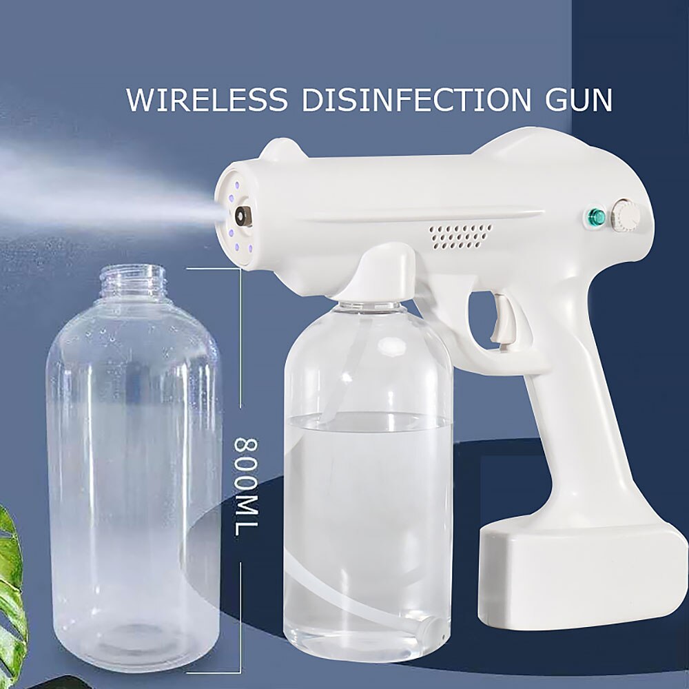 Blue Light Nano Steam Atomizing Fogger Disinfection Sprayer Hand-held Atomizer Effective Cordless Electric Sprayer USB wireles