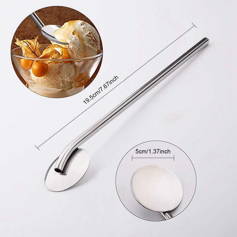 Gjenbrukbare sugerør ,12 pakke sugerør i rustfritt stål 8 tommer ultra lange rustfrie sugerør med 2 pakker lange rene