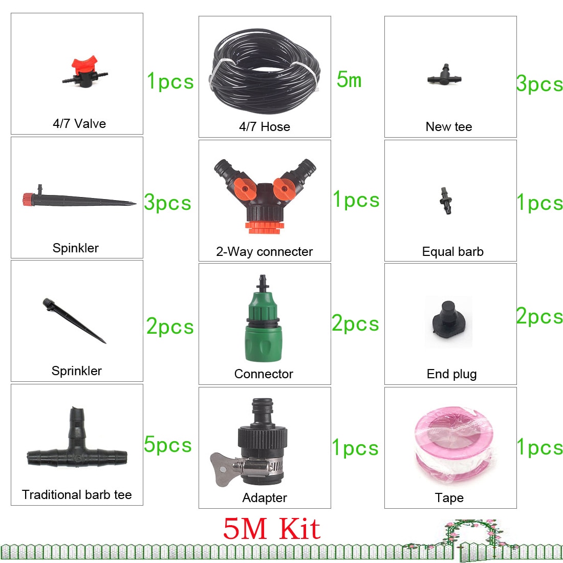 5/10/15/20/25M Garten Bewässerung Bewässerung Bausätze 4/7mm Schlauch Schlauch Verteiler Schnell Connecter Sprinkler T Garten System