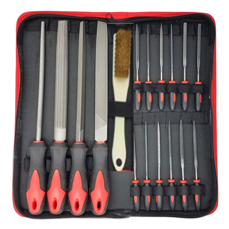 17 Piece Metal File Set Forged Steel Files for Metal and Wood File Applications Includes Round, Half Round, Diamond, Flat, Tripl: Default Title