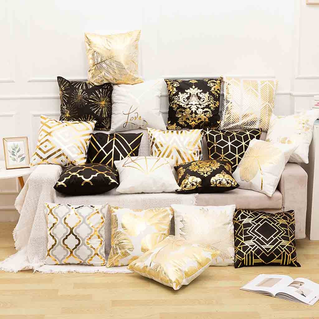 #l5 2019 polyester guld brev kudde soffa bil midje kudde kudde kamouflage absorbera svett kuddar faux