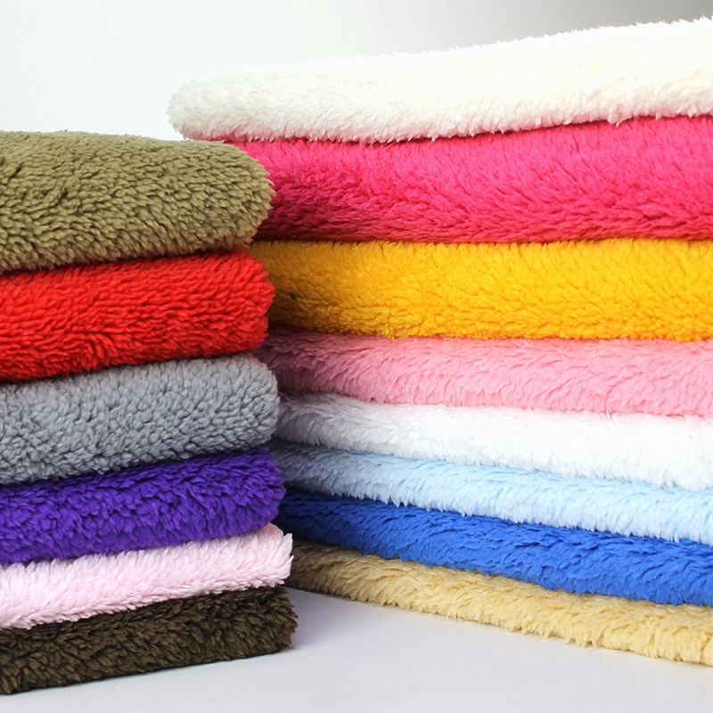 Tissu en laine d'agneau 50x160cm, peluche velours pour vêtements, jouets faits à la main, textiles de maison