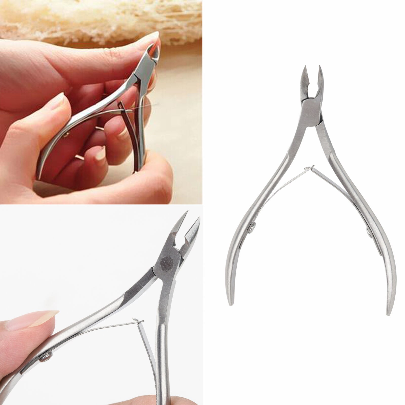 Shellhard 1pc Rvs Cuticle Nipper Cutter Nail Art Clipper Voor Vingernagel Teennagel Nail Manicure Tool