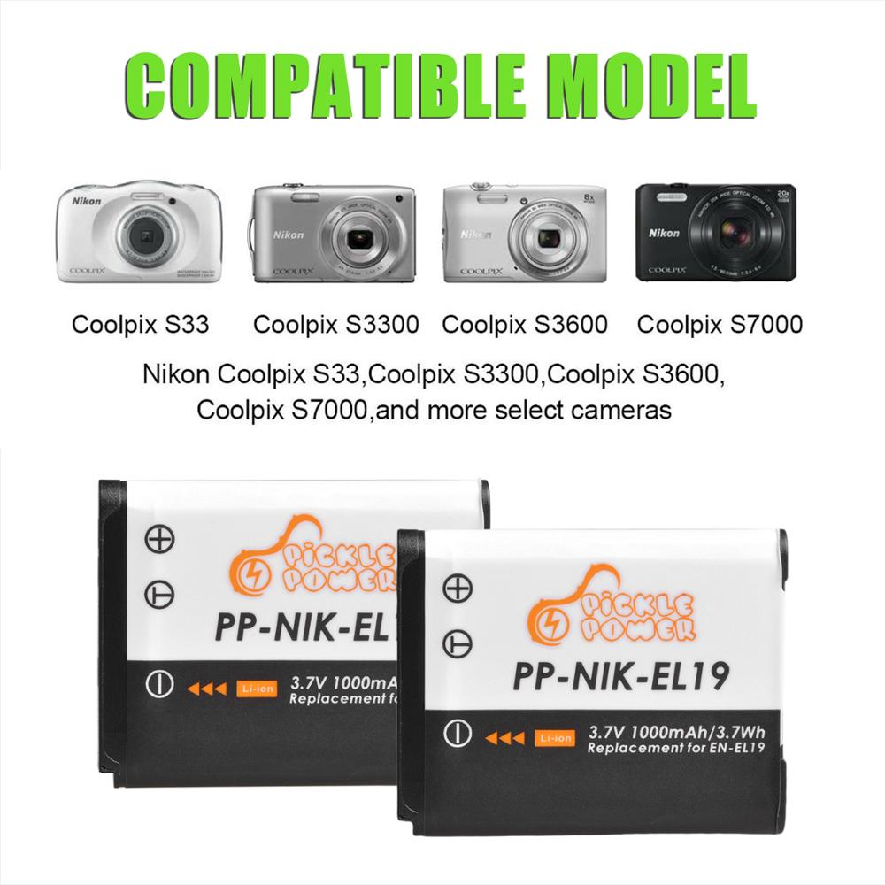 EN-EL19 EN EL19 NP-BJ1 Battery For Nikon Coolpix S2600 S2700 S3100 S3500 S4100 S4150 S4400 S5200 S6400LED USB Charger