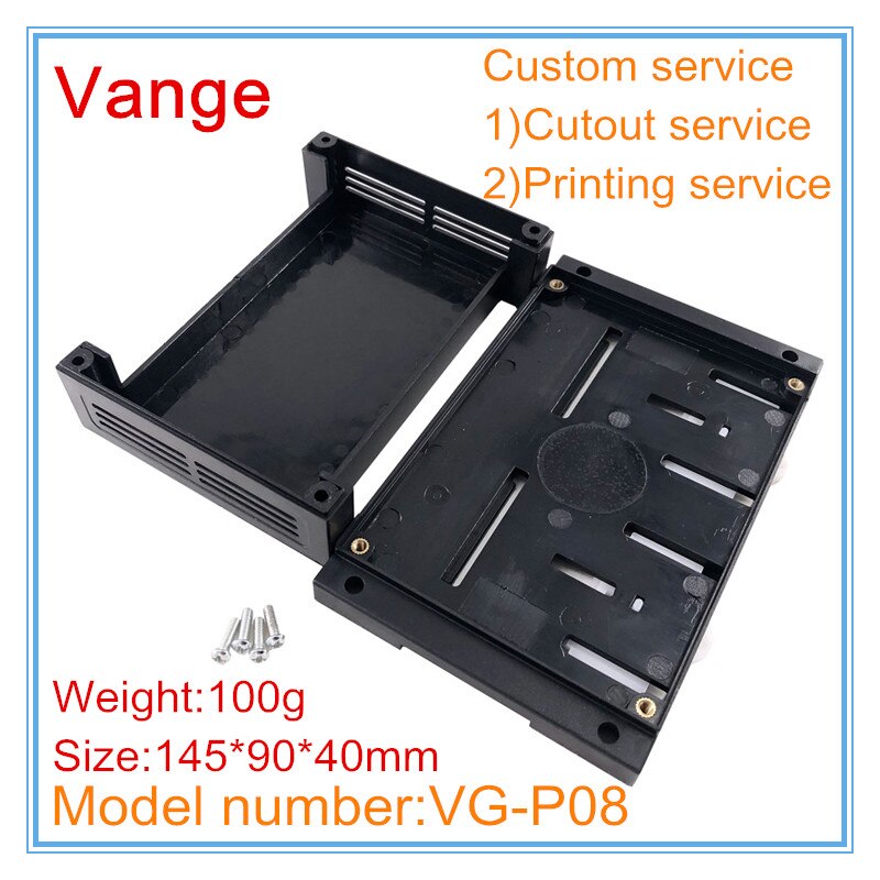 5pcs/lot din rail electronic module housing 145*90*40mm ABS plastic chassis extrusion cases diy enclosure for apparatus