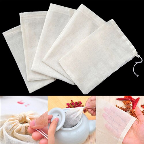 10pc bomulds boble poser hash filter medicinske materialer gryderet suppe mælk te stamme pose