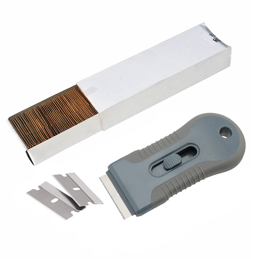 EHDIS Car Cleaning Razor Scraper Window Tint Oven Ceramic Sticker Remover Tool Vinyl Film Wrap Squeegee With Carbon Steel Blades: SET 6