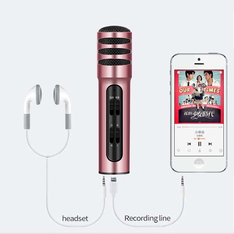 Micrófono de teléfono móvil, boquilla, dispositivo de Karaoke, canto en vivo, ancla, juego de ordenador doméstico para niños, equipo de tarjeta de sonido