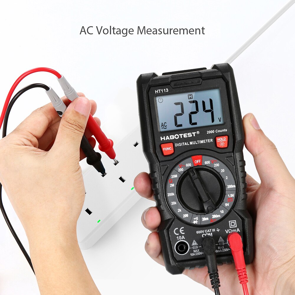 Digitale Multimeter 2000 Counts Portable Multi Meter Voltmeter Amperemeter Ohmmeter Meten Ac Spanning Weerstand Test