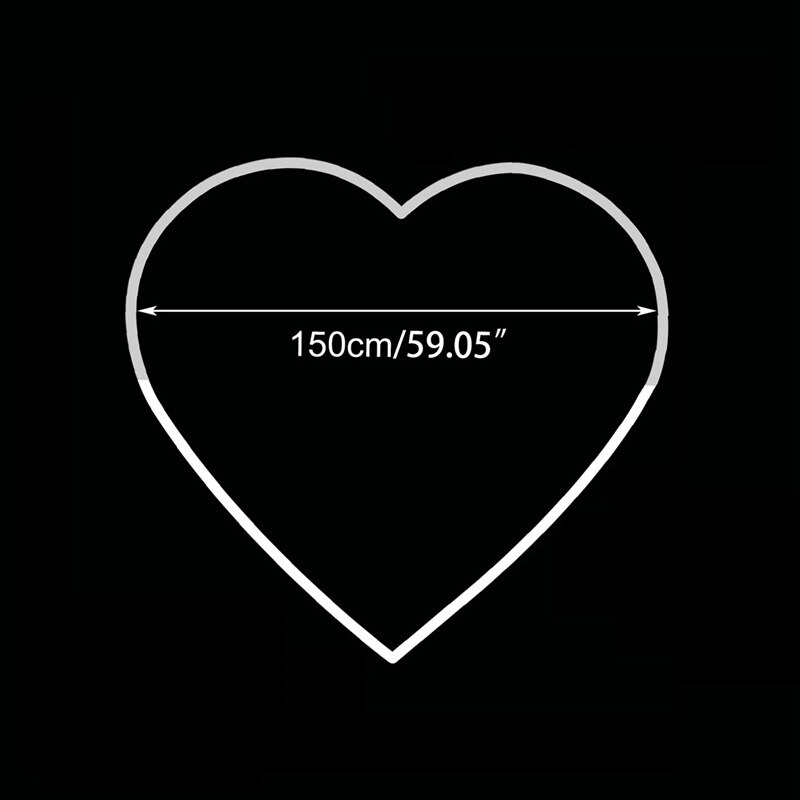 150Cm Hart Ballonnen Boog Ronde Cirkel Base Frame Hartvormige Liefde Ballon Stand Voor Wedding Baby Shower Verjaardagsfeestje decor: no stand