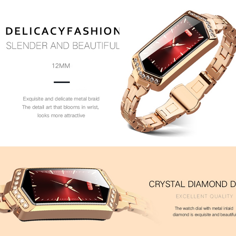 B78 kvinnor smart band fitness armband pulsmätare blodtrycksklocka fitness tracker smart armband för android ios