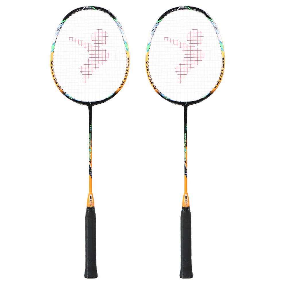 2 spiller badminton bat udskiftningssæt ultra let kulfiber badmintonketsjer med taske badmintonketcher badmintonbold