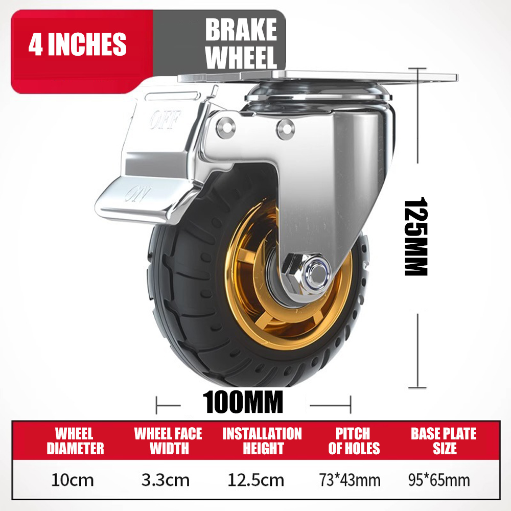 Caster Wheels 3/4/5inches Side Mount Small Rubber Furniture Castors Swivel Cartwheels for Trolley Cabinet: WHITE