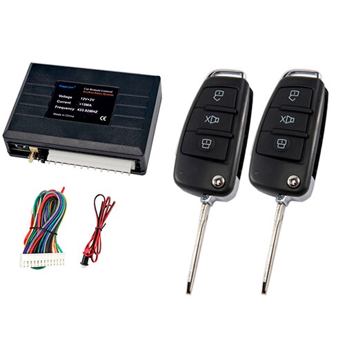 Auto Centrale Deurvergrendeling Keyless Systeem Centrale Vergrendeling Met Auto Alarm Systemen Auto Centrale Kit Afstandsbediening: WHITE