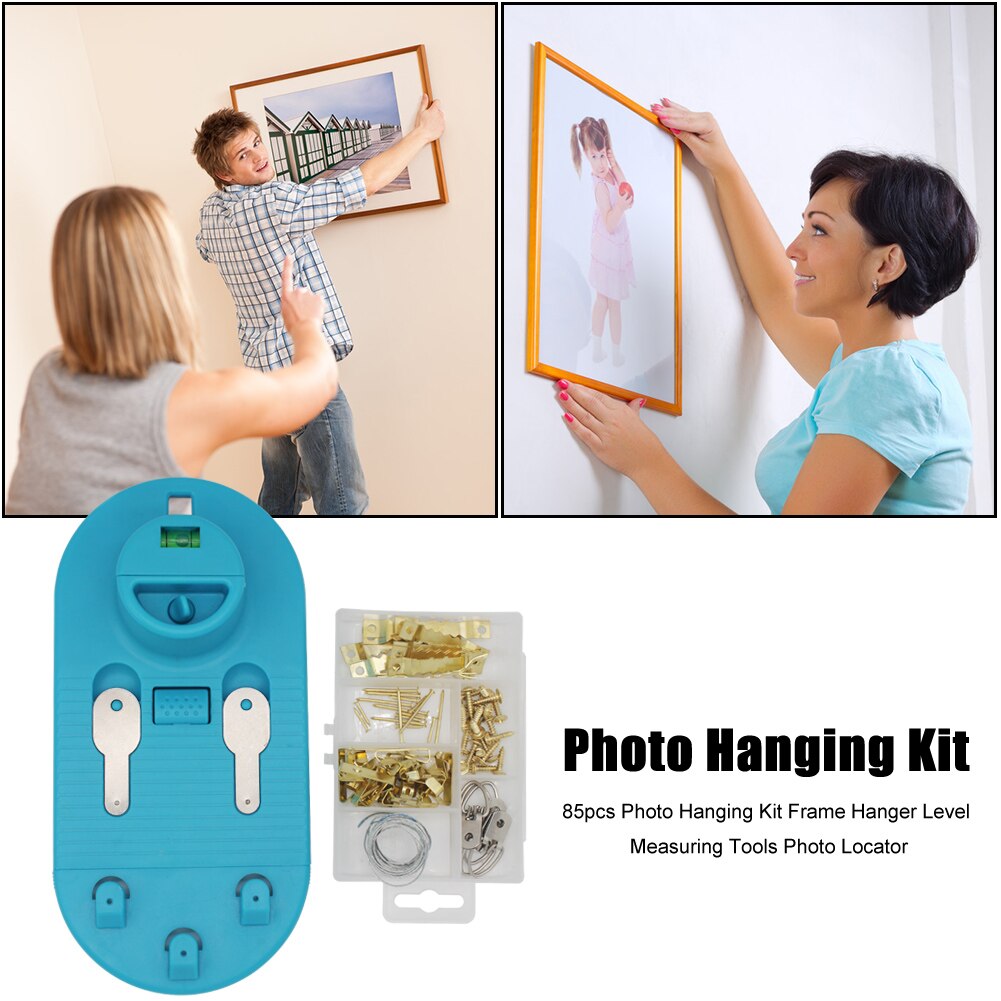 85pcs Leveling Tool Picture Frame Hanger Heavy Duty Serrated Hanger Hardware Photo Hanging Kit Photo Locator Hook