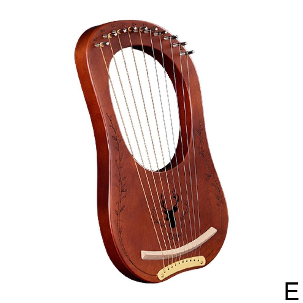 Lyre-Piano de madera de caoba, 19 cuerdas, arpa Musical con afinación y cuerdas de instrumentos, llave de 16 cuerdas de repuesto D9Q7: E