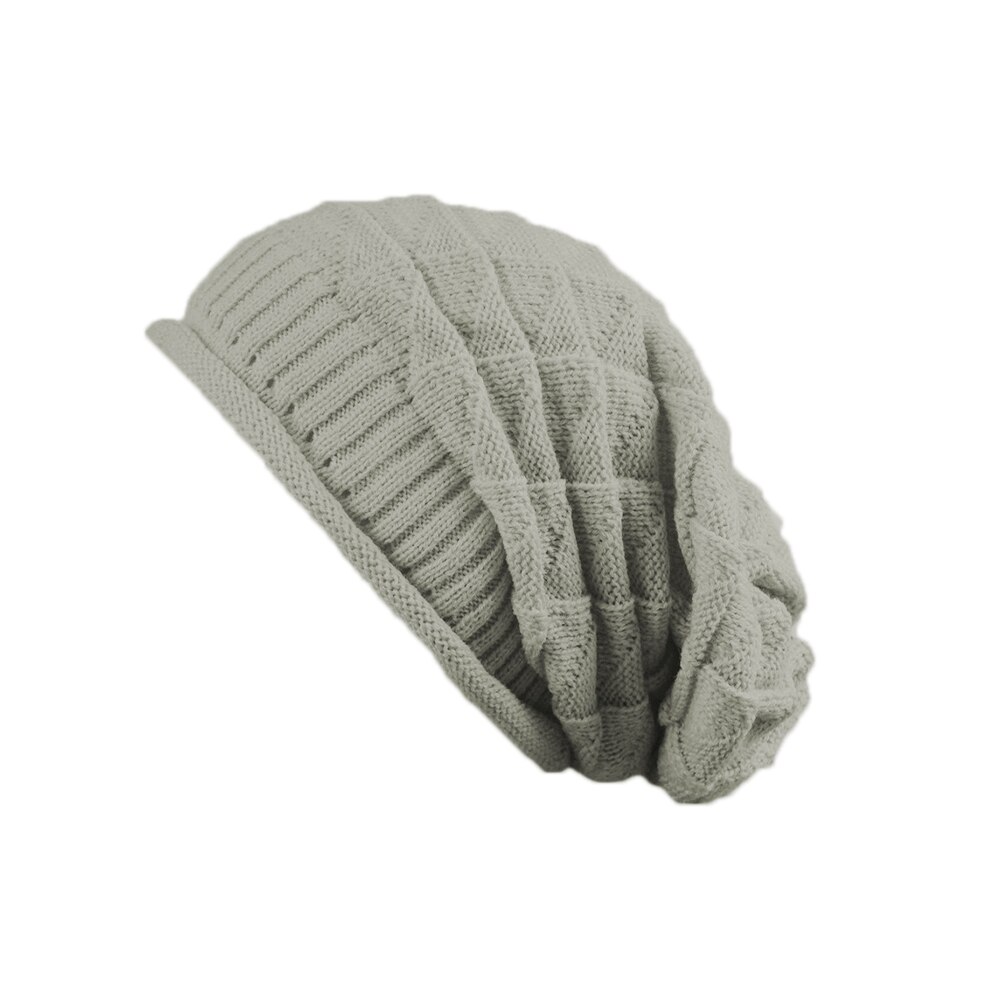 Koreaanse wintermutsen voor dames, heren, oversized slouchy twist hoed, dikke warme mutsen, heren casual gebreide muts: Lichtgrijs