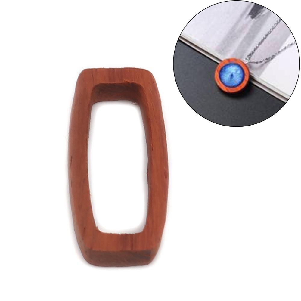 1 Pcs Sandelhout Open Terug Bezel Voor Hars Bruin Rood Ovale Walvis Vierkante Vissenstaart Hexagon Cone Kerst Halloween Verjaardag thuis